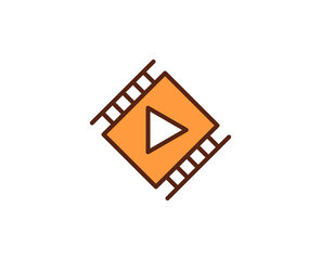 Multimedia flat icon. Thin line signs for design logo, visit card, etc. Single high-quality outline symbol for web design or mobile app. Siign outline pictogram.