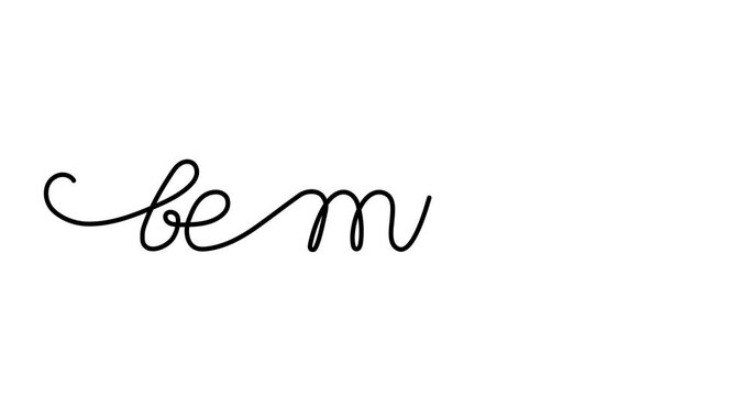 Animated illustration. Continuous one line script cursive text be mine. Hand-drawn minimalist style. 4K video