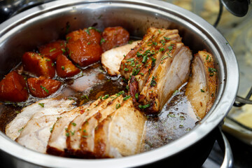meat in pan ready to serve