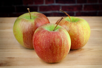 Apples on a wooden table