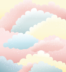 Pastel vector clouds and sky background