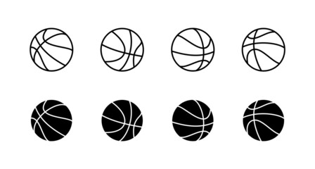 Basketball icons set. Basketball ball sign and symbol