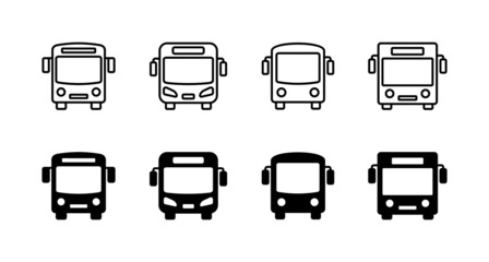 Bus icons set. bus sign and symbol