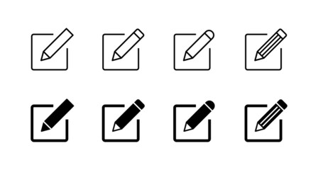 Edit icons set. edit document sign and symbol. edit text icon. pencil. sign up