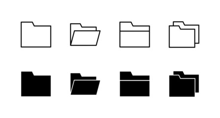 Folder icons set. folder sign and symbol