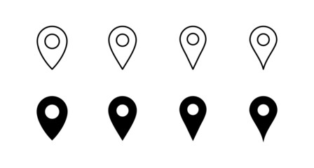 Pin icons set. Location sign and symbol. destination icon. map pin