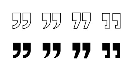Quote icons set. Quotation mark sign and symbol