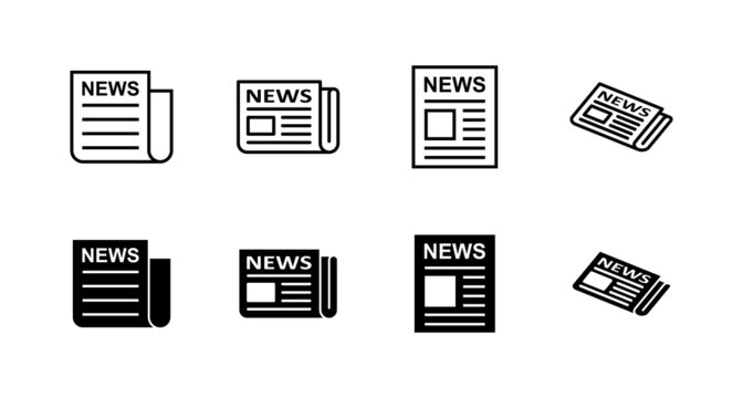Newspaper icons set. news paper sign and symbolign
