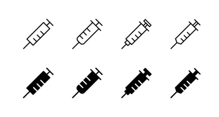 Syringe icons set. injection sign and symbol.vaccine icon