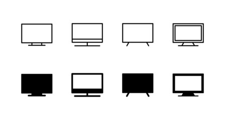 Tv icons set. television sign and symbol