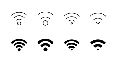 Wifi icons set. signal sign and symbol. Wireless  icon