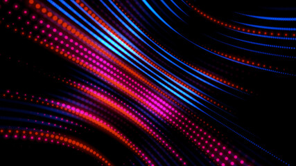 glowing pink  neon rays on a black background. abstract pink neon background.