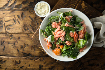 Salad with smoked salmon