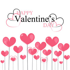 Valentine's day background. Vector illustration.  Pink hearts.Design for Valentine's Day. Background for greeting cards, brochures, templates, websites.
