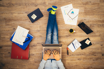 home office and working from home concept.