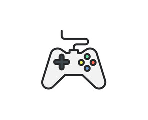 Line Gamepad icon isolated on white background. Outline symbol for website design, mobile application, ui. Electronics pictogram. Vector illustration, editorial stroсk. 