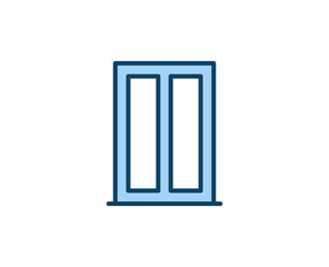 Window flat icon. Single high quality outline symbol for web design or mobile app.  House thin line signs for design logo, visit card, etc. Outline pictogram EPS10