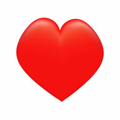 Red heart on white background. Vector illustration