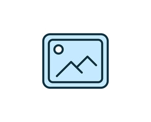 Gallery flat icon. Thin line signs for design logo, visit card, etc. Single high-quality outline symbol for web design or mobile app. Sign outline pictogram.