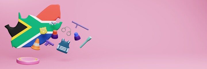 3d rendering of police data in South Africa for website cover and social media templates