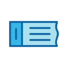 Ticket Line Filled Blue Icon Design