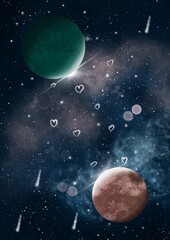 planet in space. Happy Valentine’s Day 