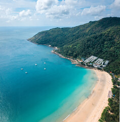 Fototapeta na wymiar Aerial view of Nai Harn beach in Phuket, Thailand
