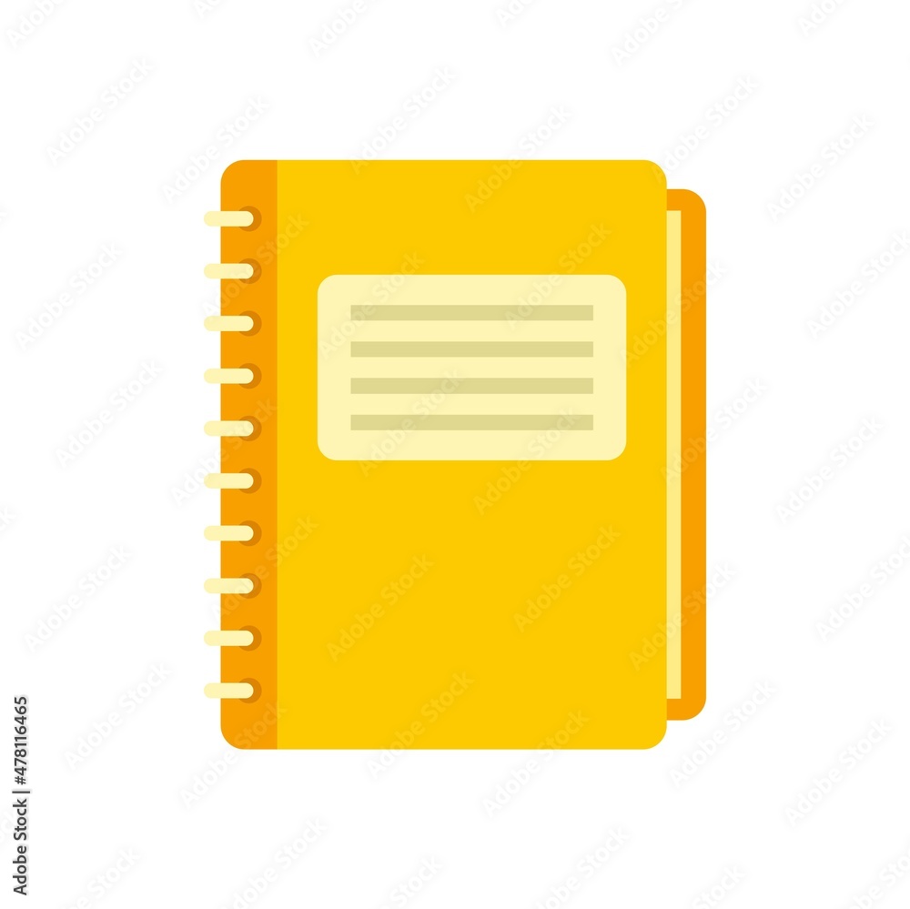 Poster library notebook icon flat isolated vector