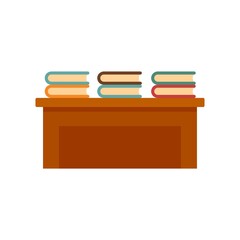 Library book desktop icon flat isolated vector