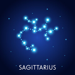 Astrological zodiac Sagittarius. 12 zodiac symbol. Astronomy occult symbol with zodiac sign.