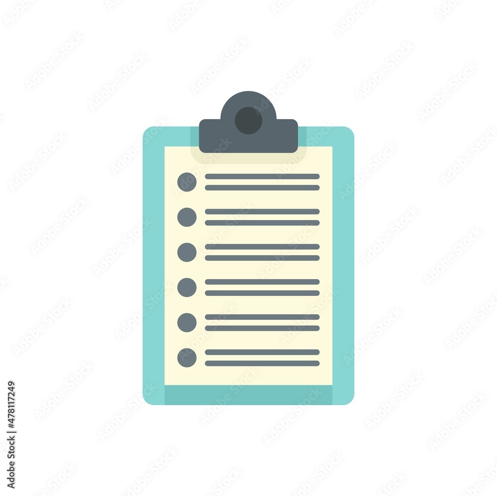 Poster library to do list icon flat isolated vector