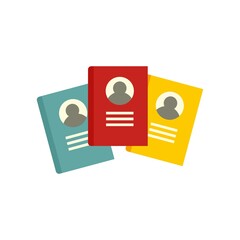 Library personal notebooks icon flat isolated vector