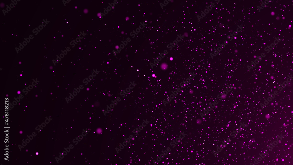 Poster background of falling magic dust particles. abstract christmas concept. energy flow of purple partic