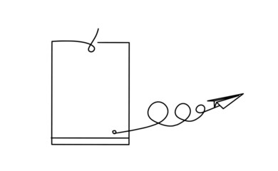 Abstract paper as line drawing on white background. Vector
