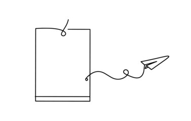Naklejka premium Abstract paper as line drawing on white background. Vector