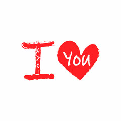 I love you. Valentines day. Vector illustration