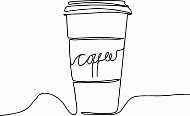 coffee cup line art drawing illustration