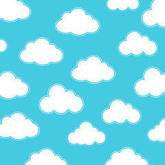 White clouds on a blue background