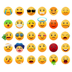 set of smileys with emotions vector icon design