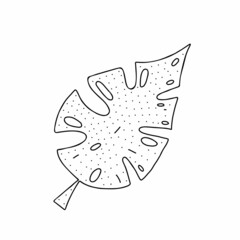 Hand drawn leaf icon in doodle style. Cartoon leaf vector icon for web design isolated on white background.