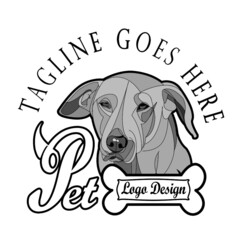 Set logo illustration dog, pet emblem design on white background
