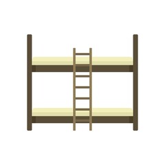 Children bunk bed icon flat isolated vector