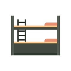 Interior bunk bed icon flat isolated vector