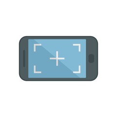 Phone screen recording icon flat isolated vector