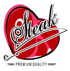 beaf steak icon on white background