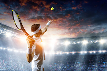 Fototapeta Professional tennis player . Mixed media obraz