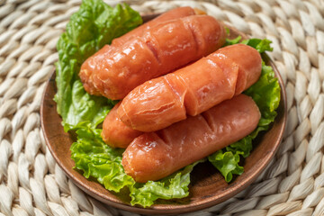 sausage and vegetables on a plate