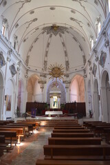 Fototapeta na wymiar interior of church in ibiza