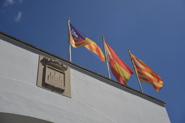 Spanish flags in ibiza