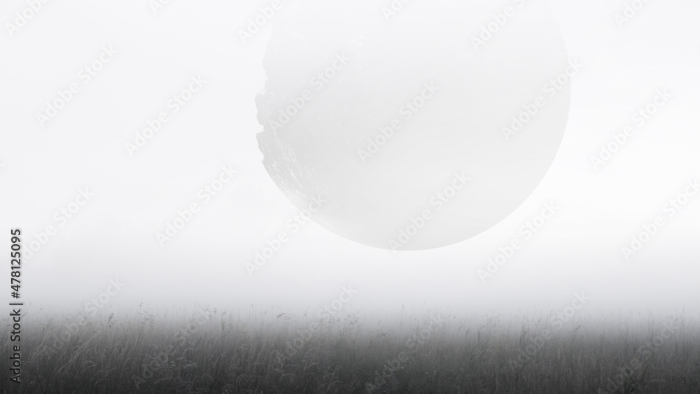 Poster image of outer space. . mixed media
